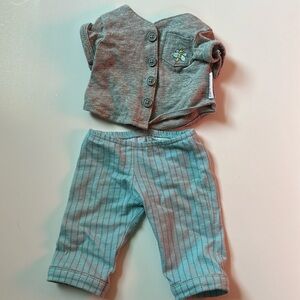 Gray Doll Pajama Set - 2-Piece Sleepwear for Kids' Dolls